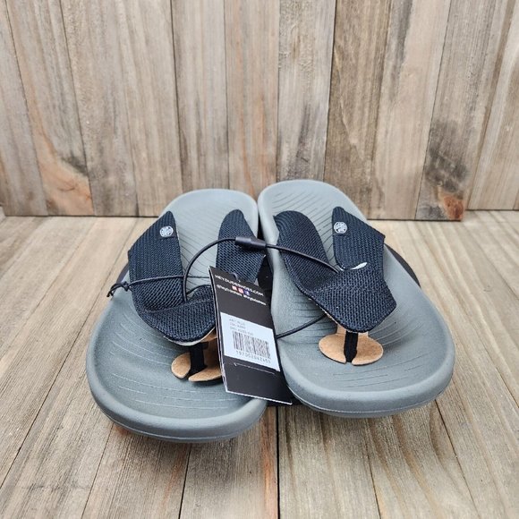 Hey Dude Milo Flip Flops Mens Size 10 Sandals Black Comfort Slide Shoe Thong NEW - Picture 3 of 7